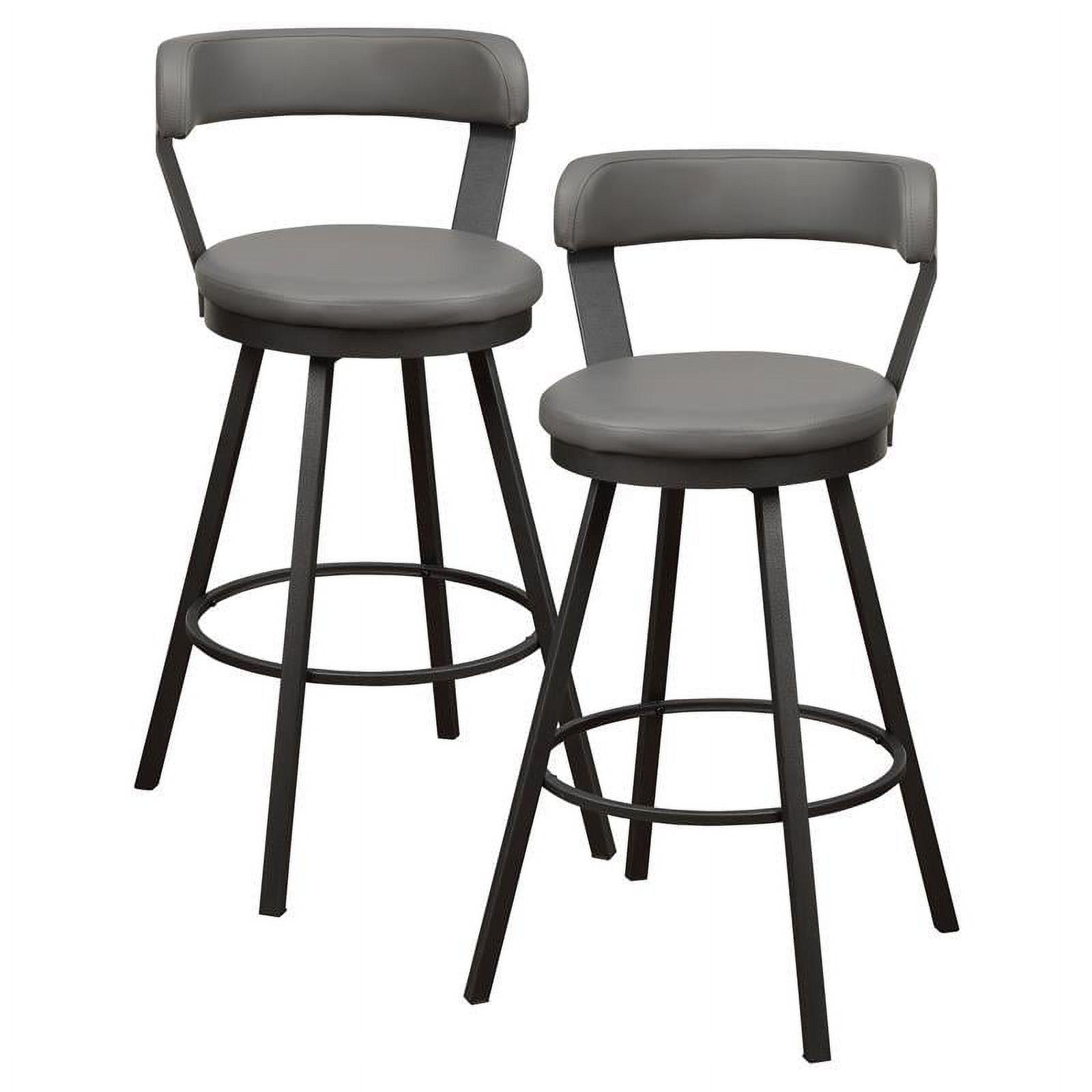 Appert Gray Swivel Pub Stools with Metal Base, Set of 2