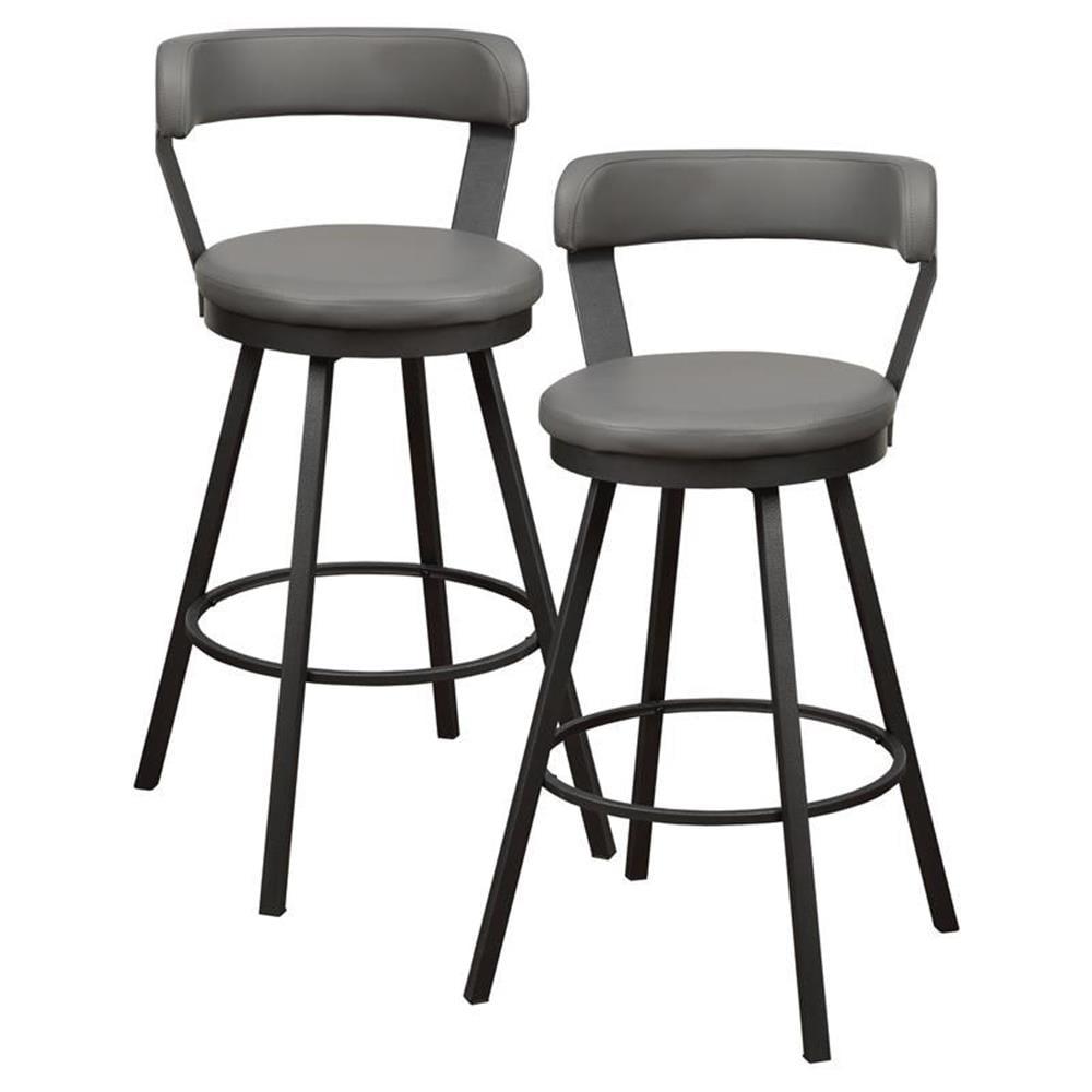 Lexicon Appert Metal Pub Height Swivel Stools in Dark Gray (Set of 2)