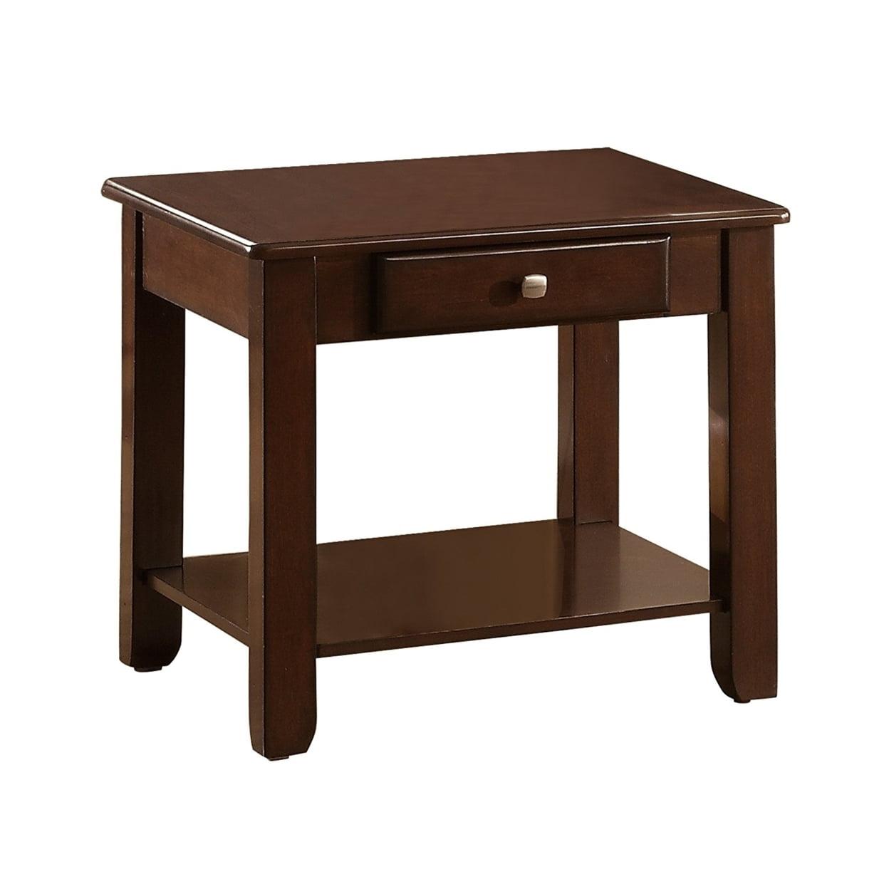 Lexicon Ballwin Wood 1 Drawer End Table in Dark Cherry