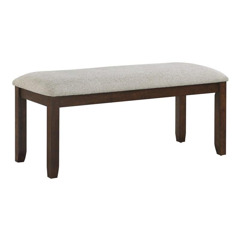 Lexicon Binghampton 42.5" Contemporary Fabric Dining Room Bench in Cherry