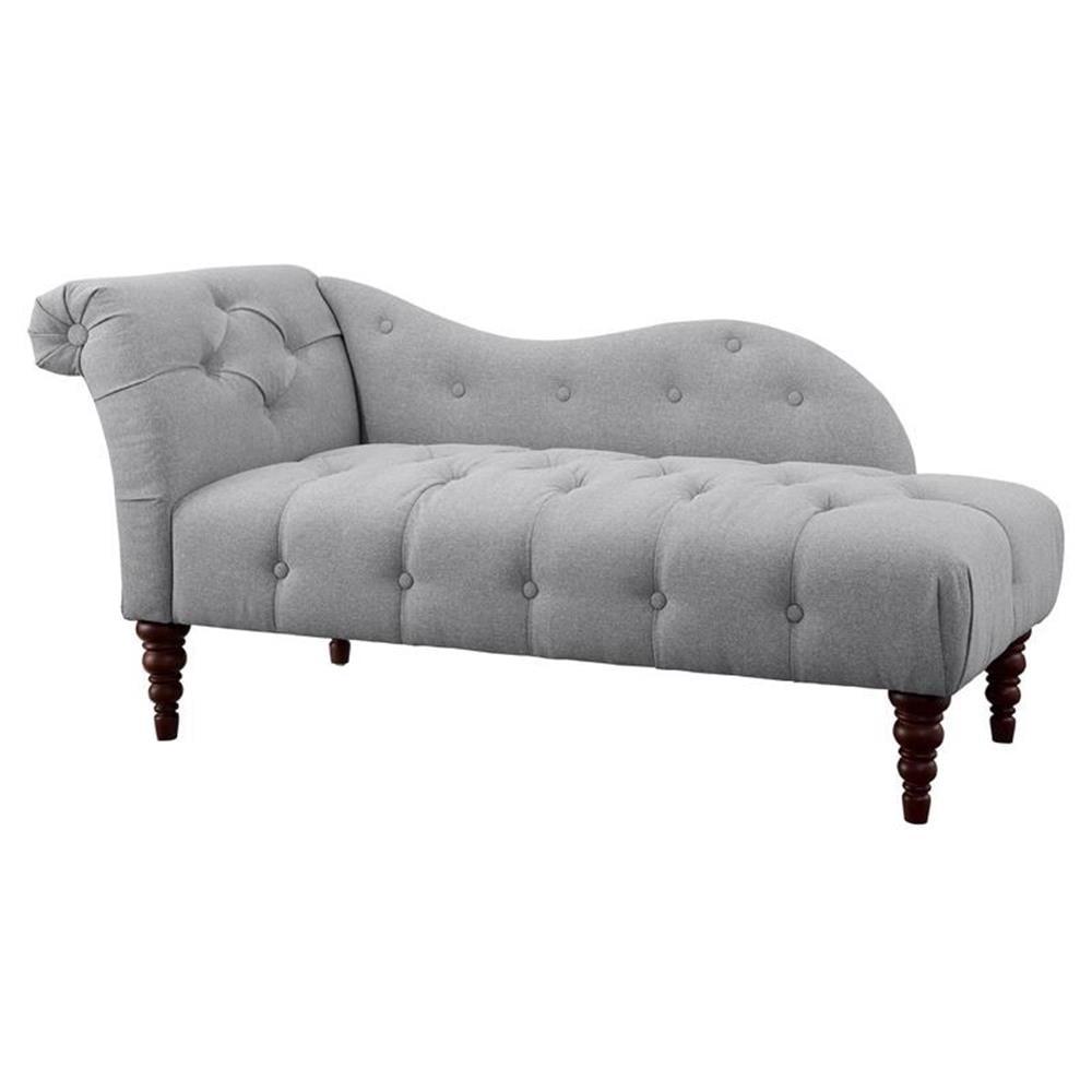 Lexicon Blue Hill 66" Traditional Textured Fabric Chaise in Dove Gray