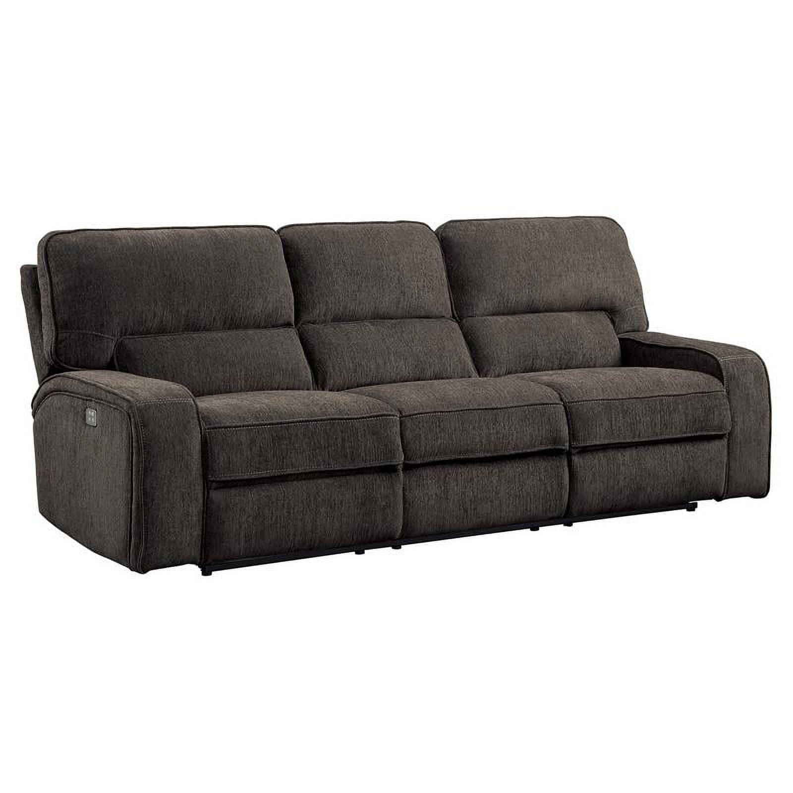 Lexicon Borneo Traditional Chenille Double Reclining Sofa in Chocolate