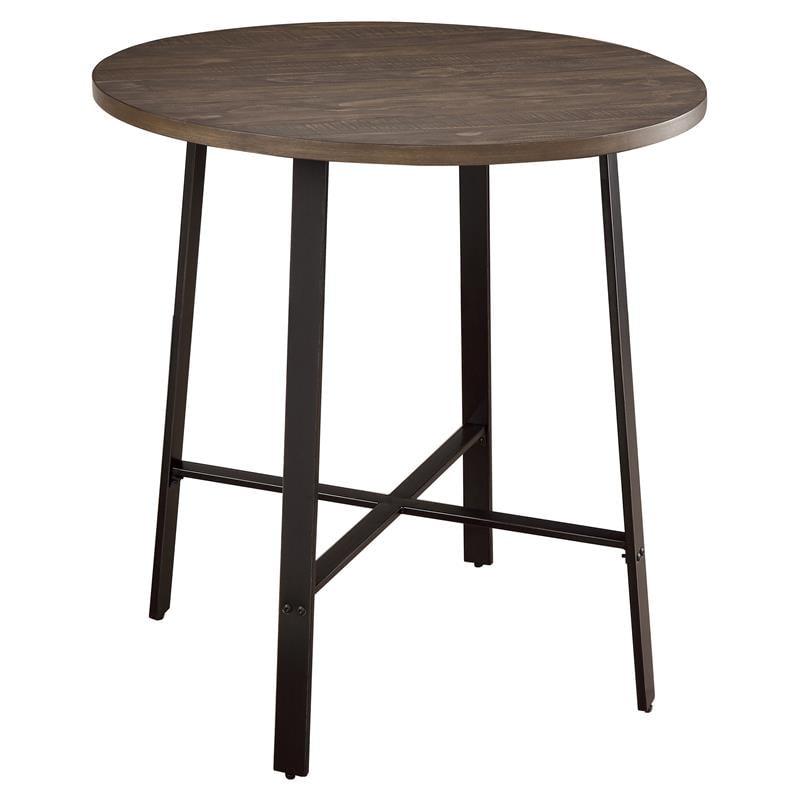 Burnished Brown and Gray 36" Round Wood Counter Height Table