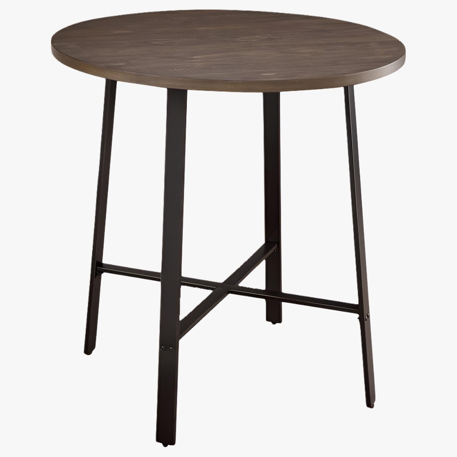 Lexicon Chevre Wood Counter Height Dining Room Round Table in Burnished Brown