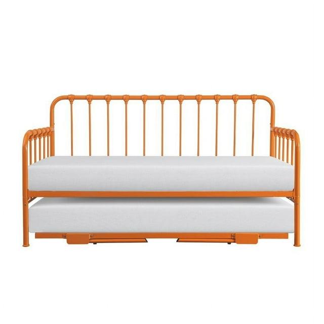 Lexicon Constance Metal Daybed with Trundle in Orange