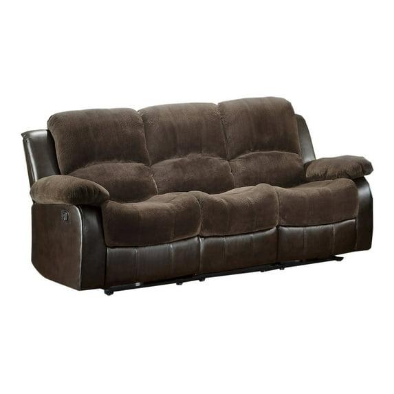 Lexicon Cranley Traditional Microfiber Double Reclining Sofa in Chocolate