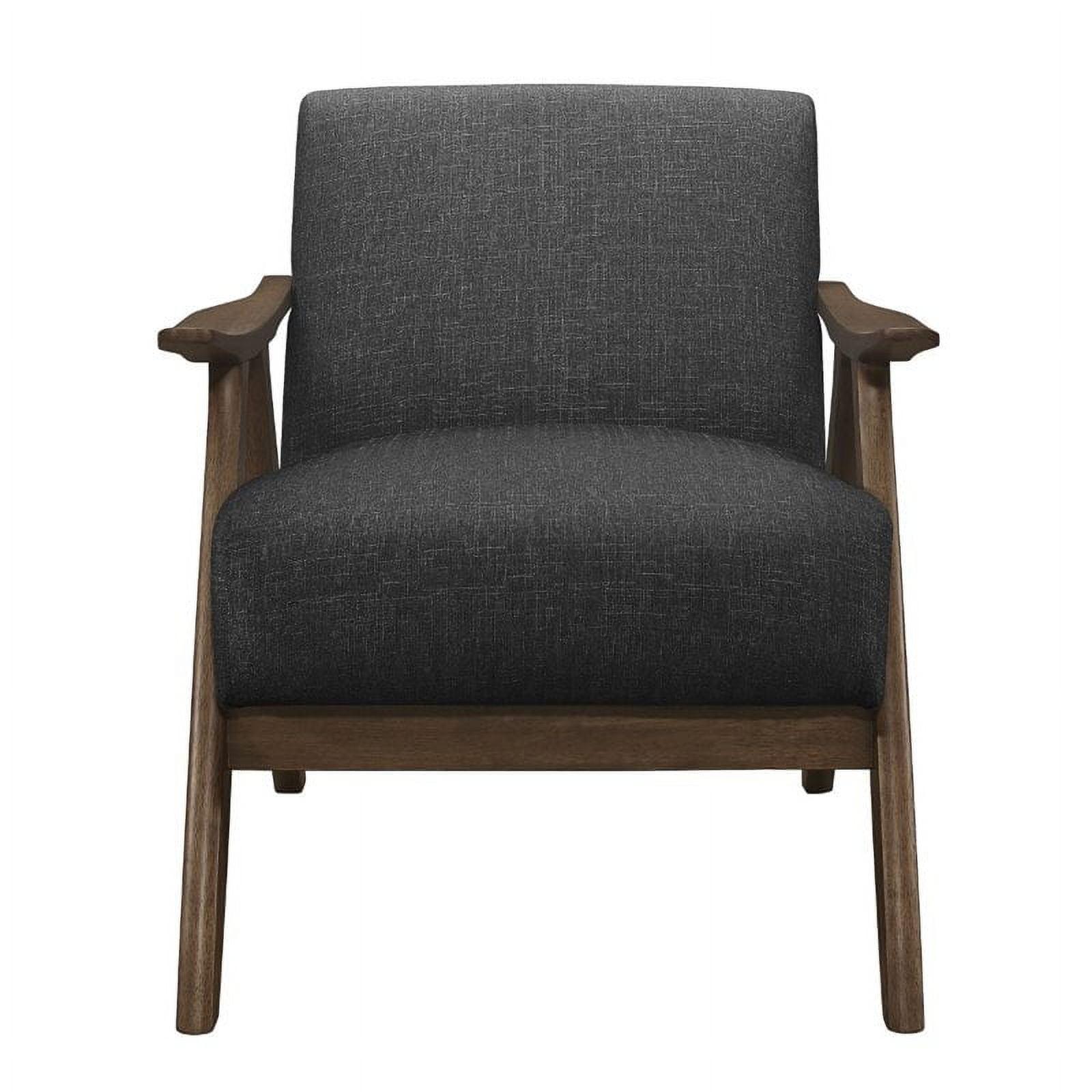 Dark Gray Mid-Century Modern Wood Accent Chair