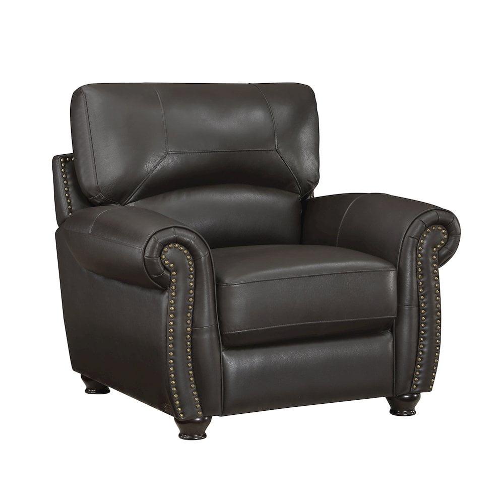 Lexicon Foxborough 21.5" Traditional Plywood and Leather Chair in Brown