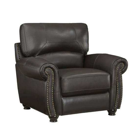 Lexicon Foxborough 21.5" Traditional Plywood and Leather Chair in Brown