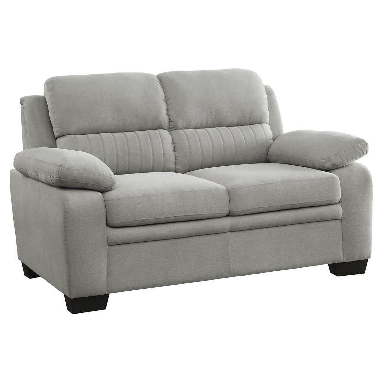 Holleman 58" Gray Tufted Fabric Loveseat with Pillow-top Arms