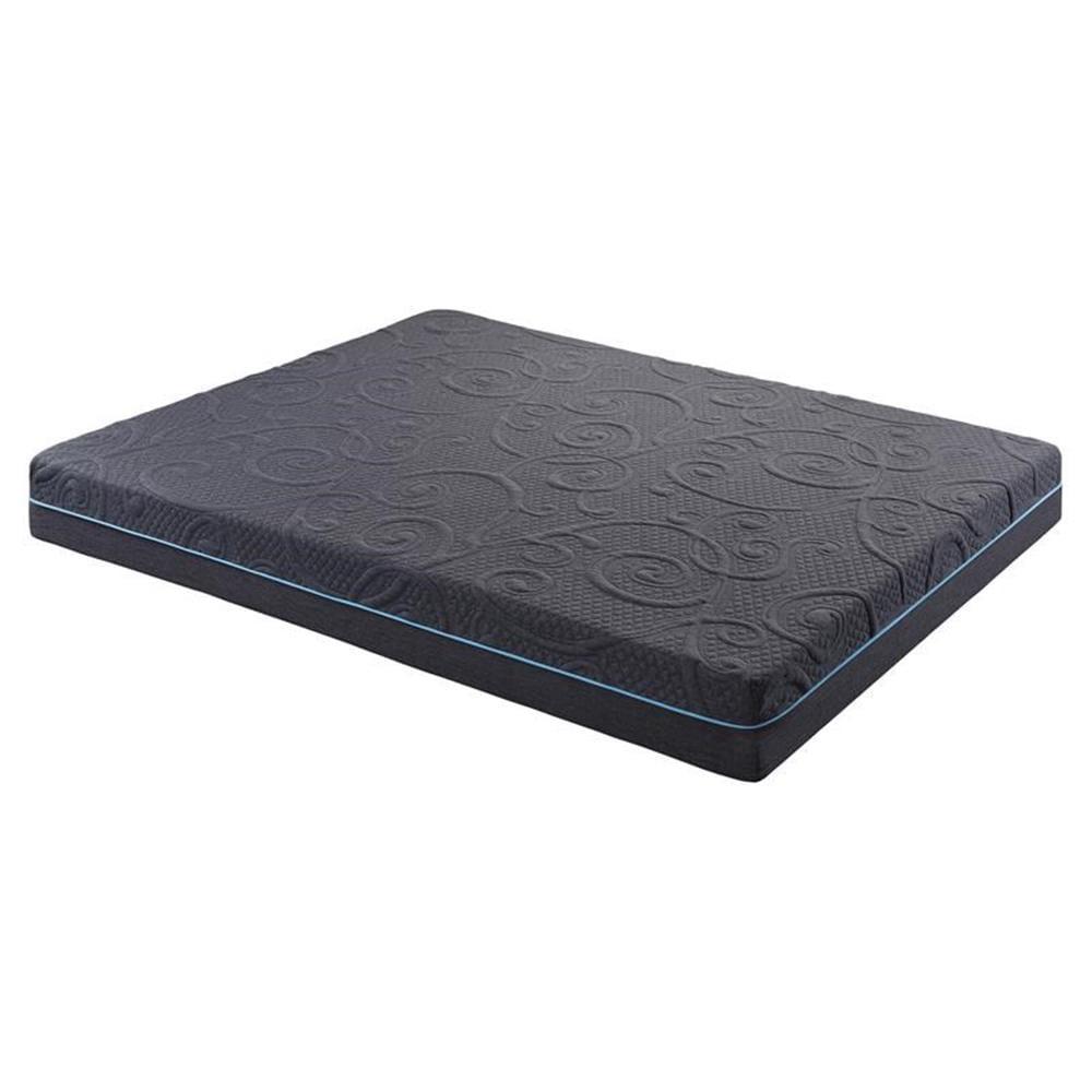 8" Queen Size Bed Mattress Gel-Infused Memory Foam Hybrid Mattress, Dark Gray, Mattress in a Box, Firm Comfort Mattress