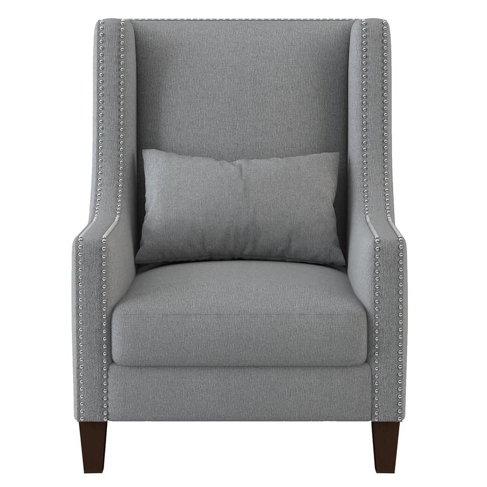Modern Elegance Gray Manufactured Wood Accent Chair with Nailhead Trim