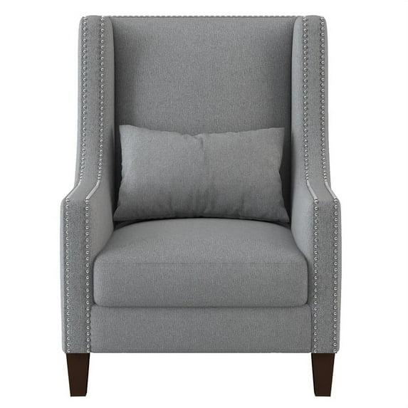 Lexicon Keller Upholstered Wingback Chair in Light Gray