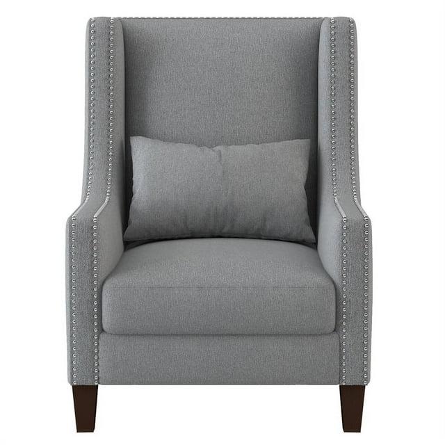 Lexicon Keller Upholstered Wingback Chair in Light Gray