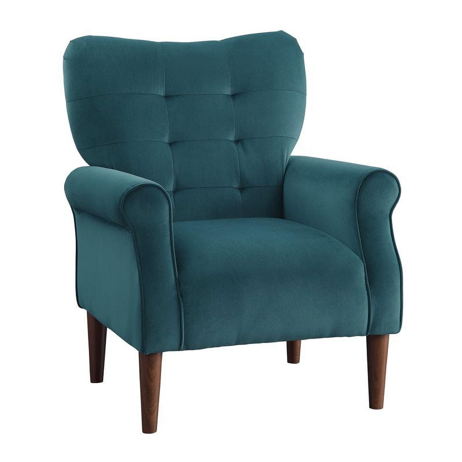 Teal Velvet Manufactured Wood 30" Accent Arm Chair