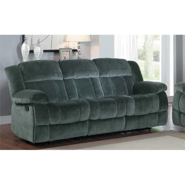 Lexicon Laurelton 90" Traditional Microfiber Double Reclining Sofa in Charcoal