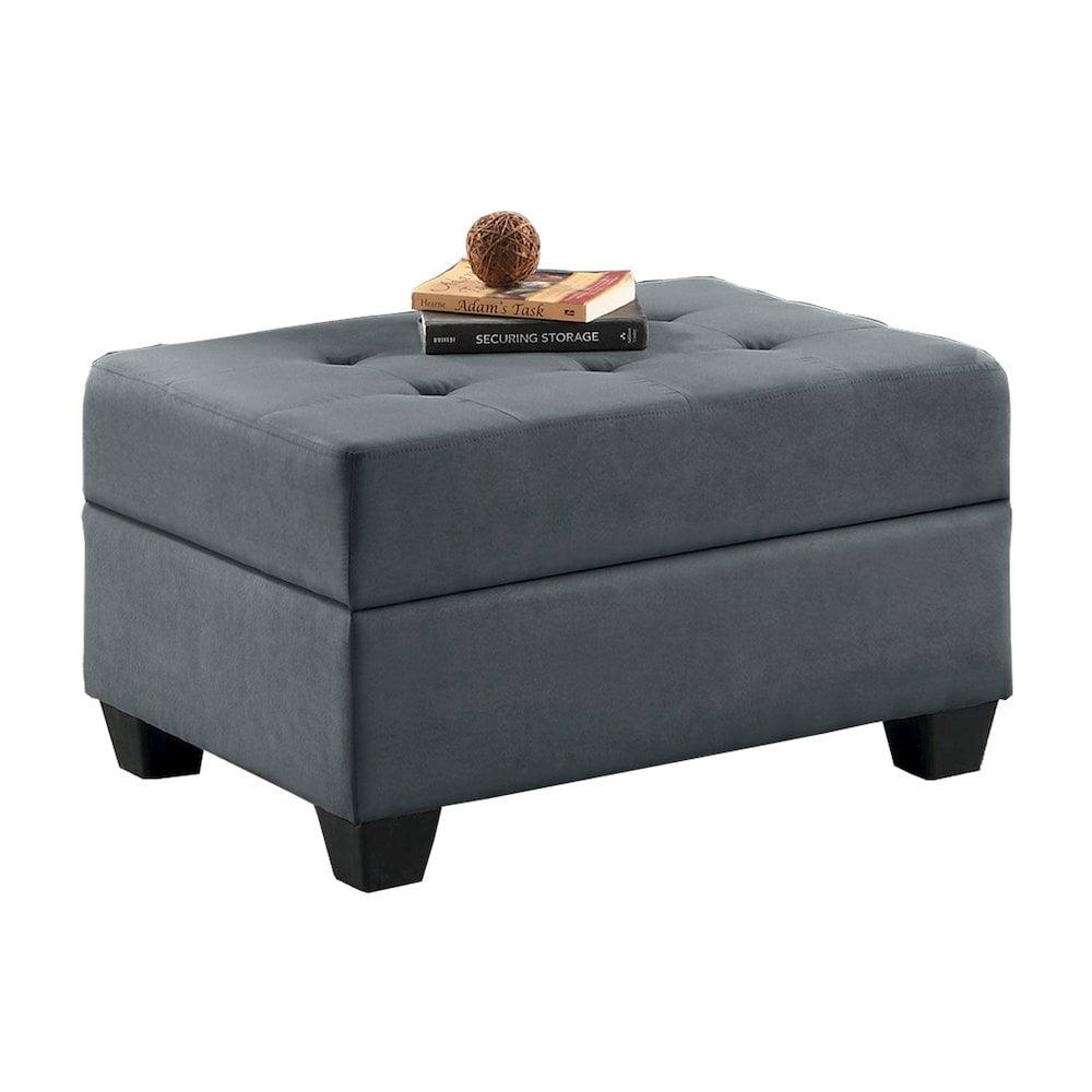 Lexicon Maston Microfiber Ottoman with Storage in Dark Gray