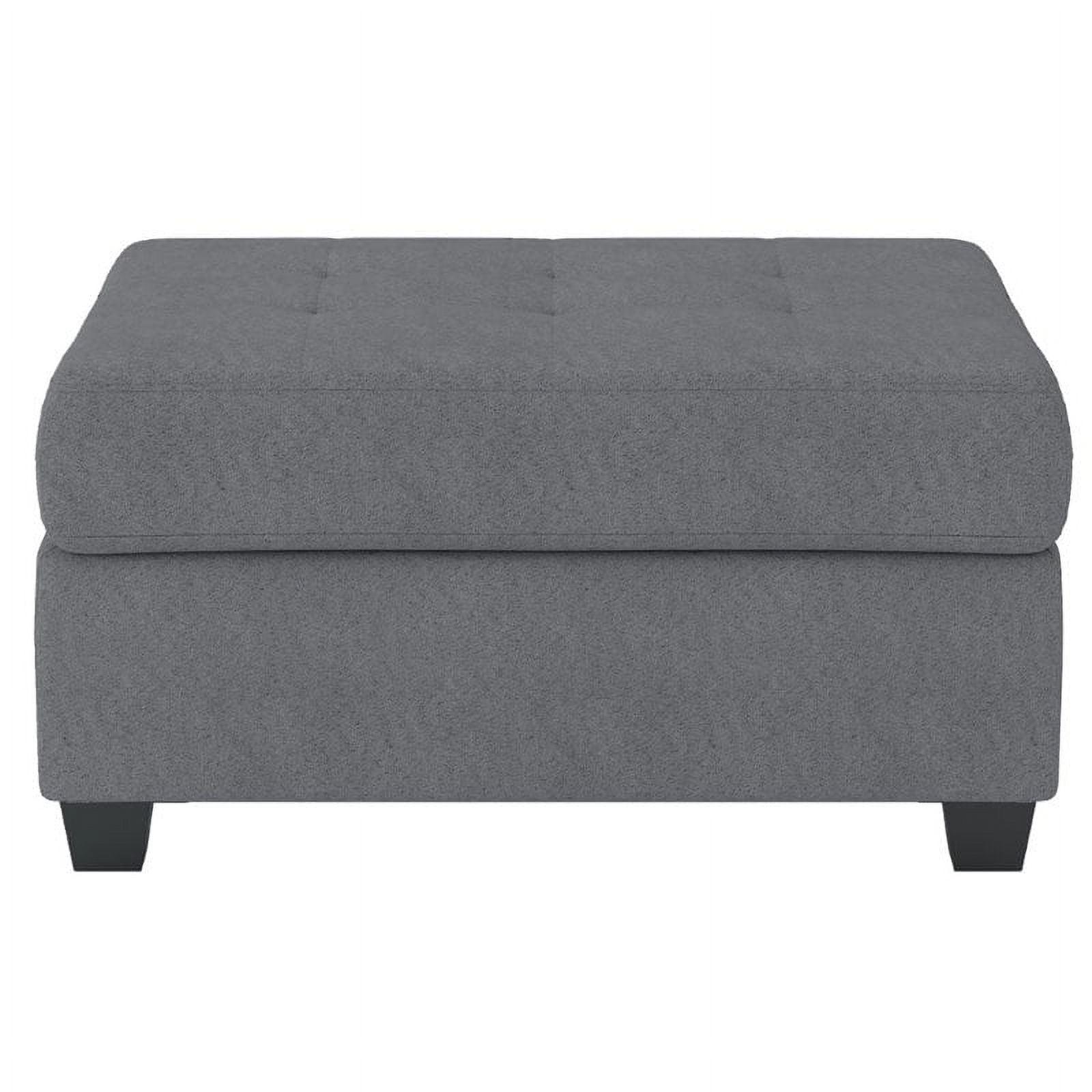 Lexicon Maston Microfiber Ottoman with Storage in Dark Gray