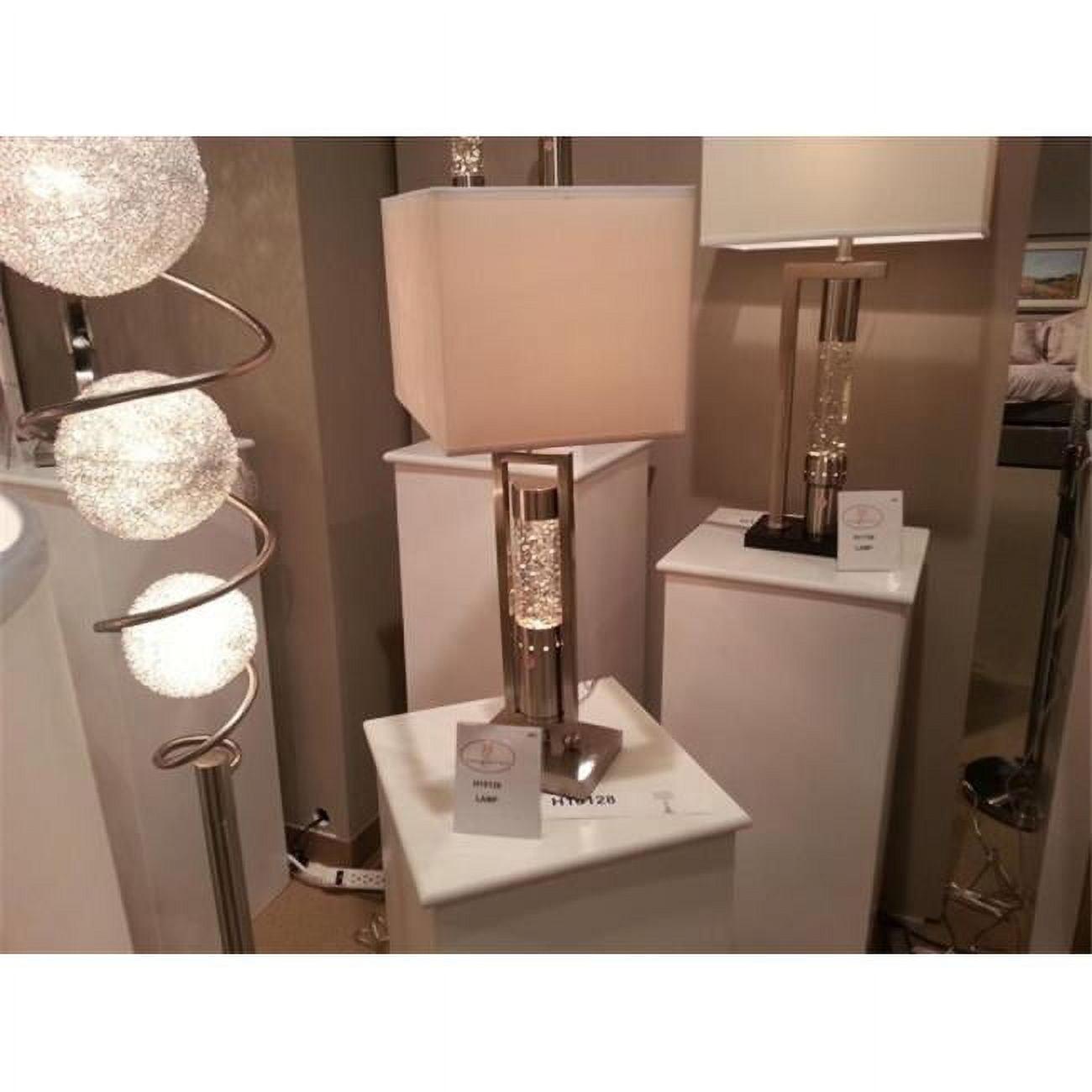 Lexicon Modern Metal Base Table Lamp in Satin Nickel