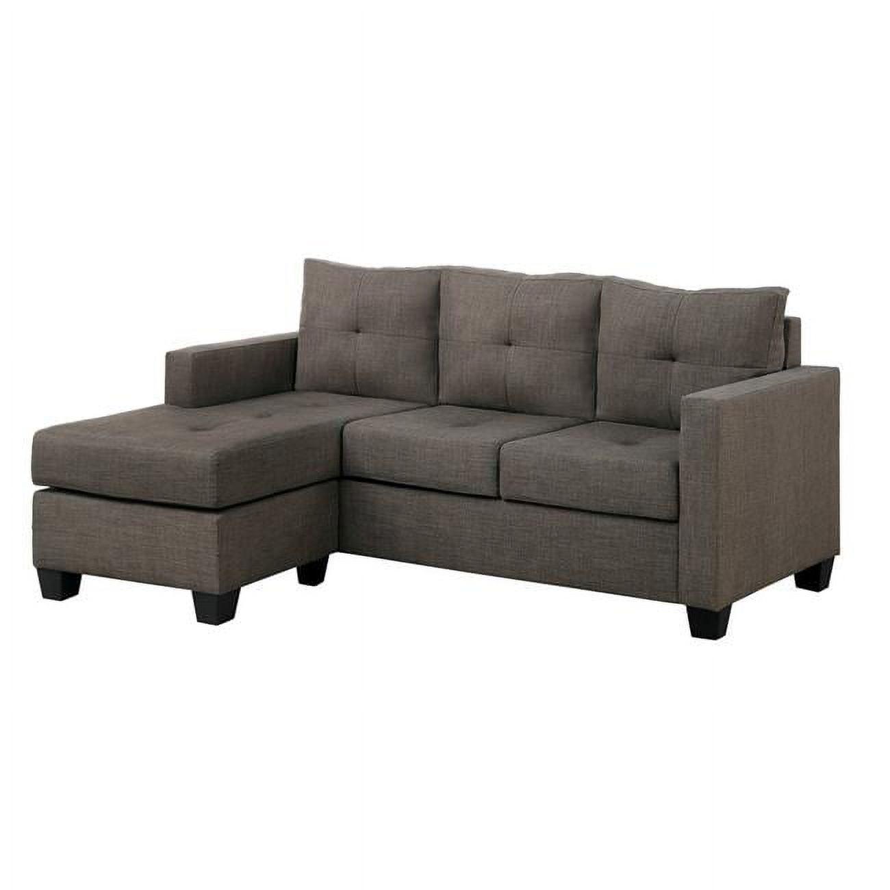 Contemporary Phelps 78'' Brown Reversible Sofa Chaise