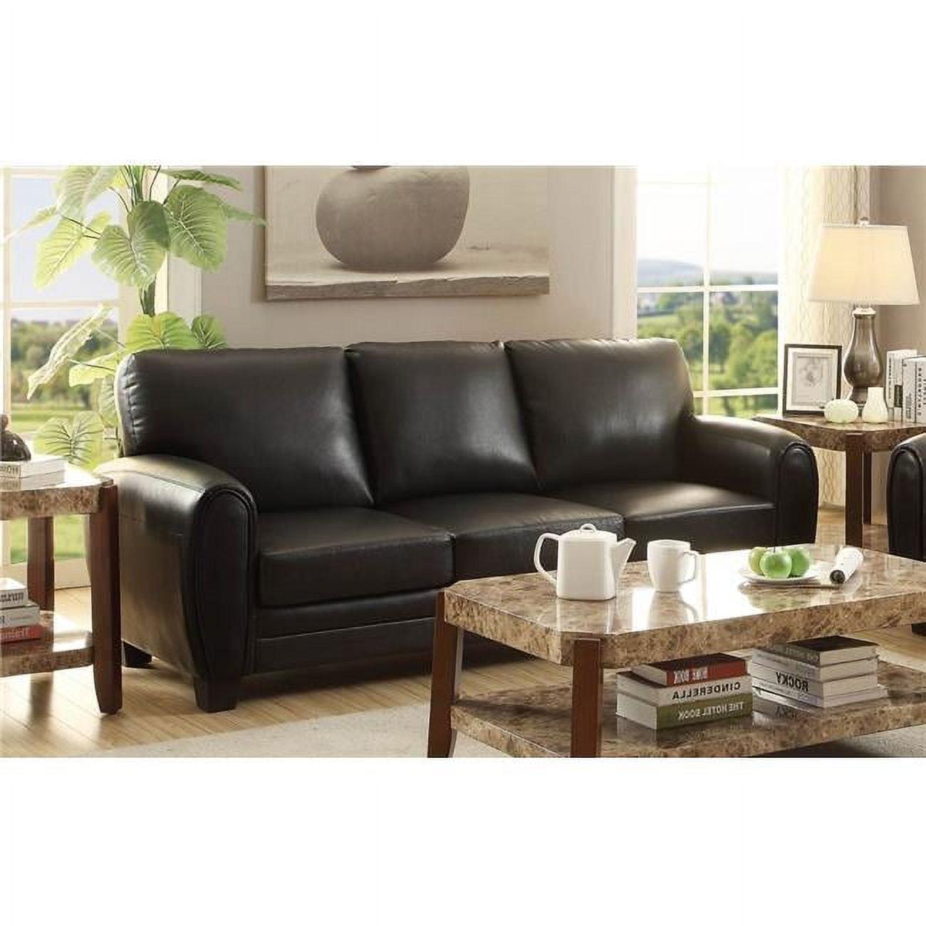 Lexicon Rubin Bonded Leather Sofa in Black