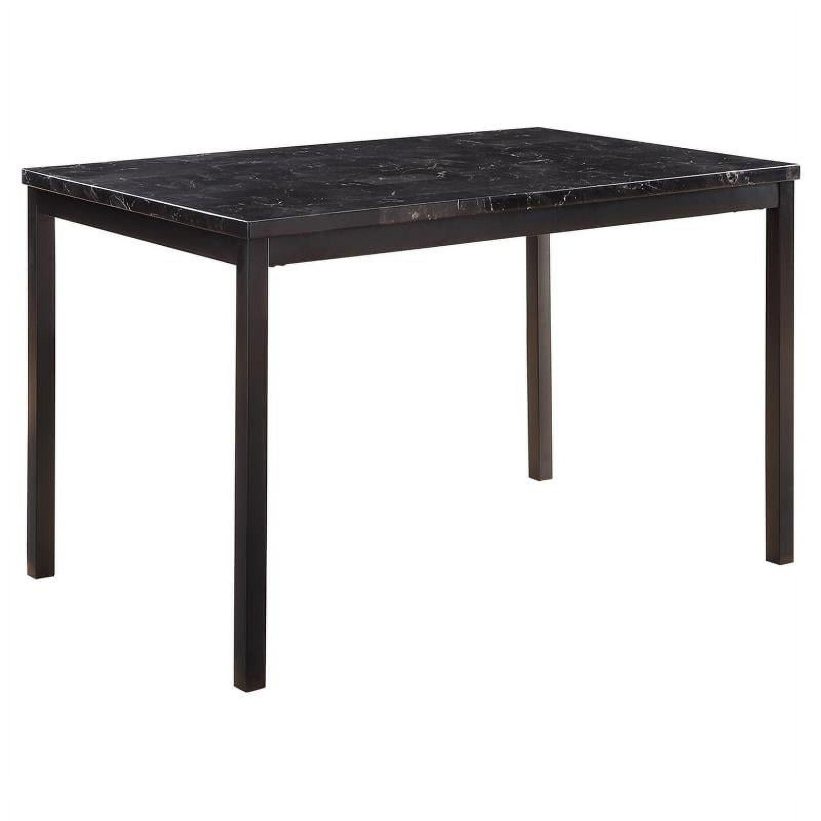 Tempe Transitional 48" Black and Brown Faux Marble Dining Table
