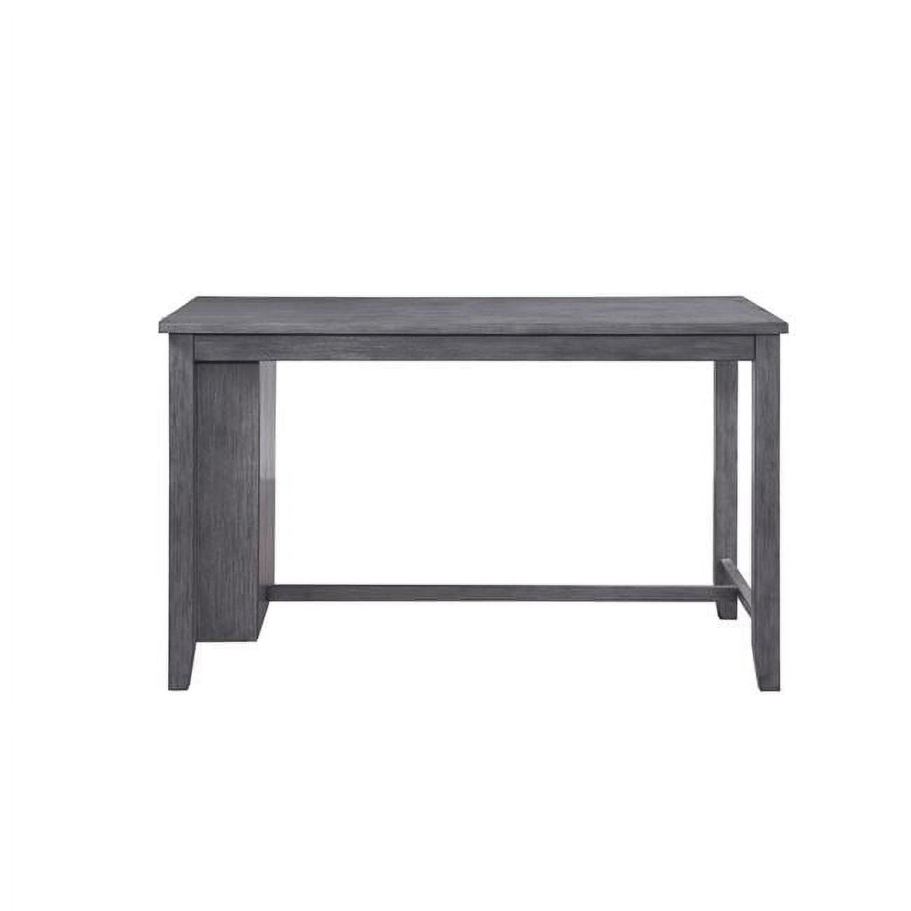 Transitional Gray Solid Hardwood Counter Height Dining Table with Storage