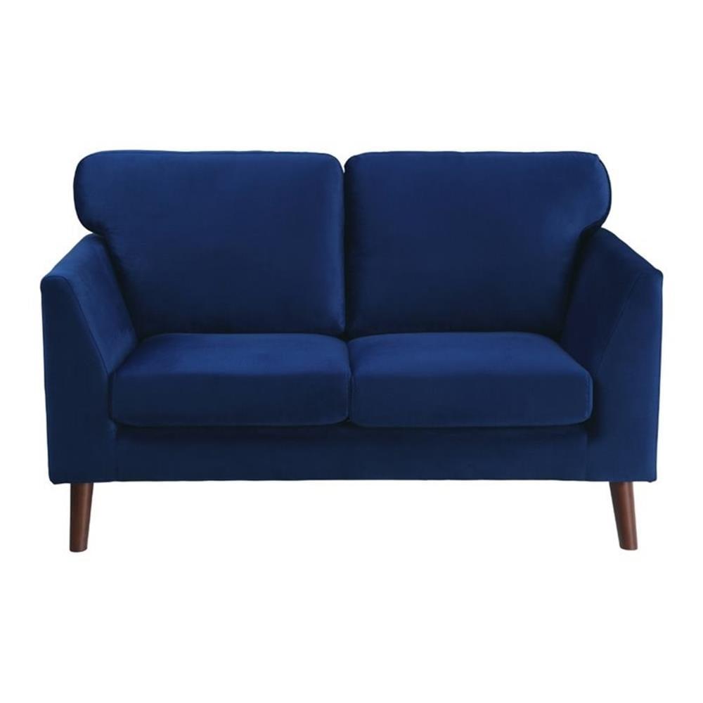 Tolley Velvet Loveseat in Blue - Lexicon