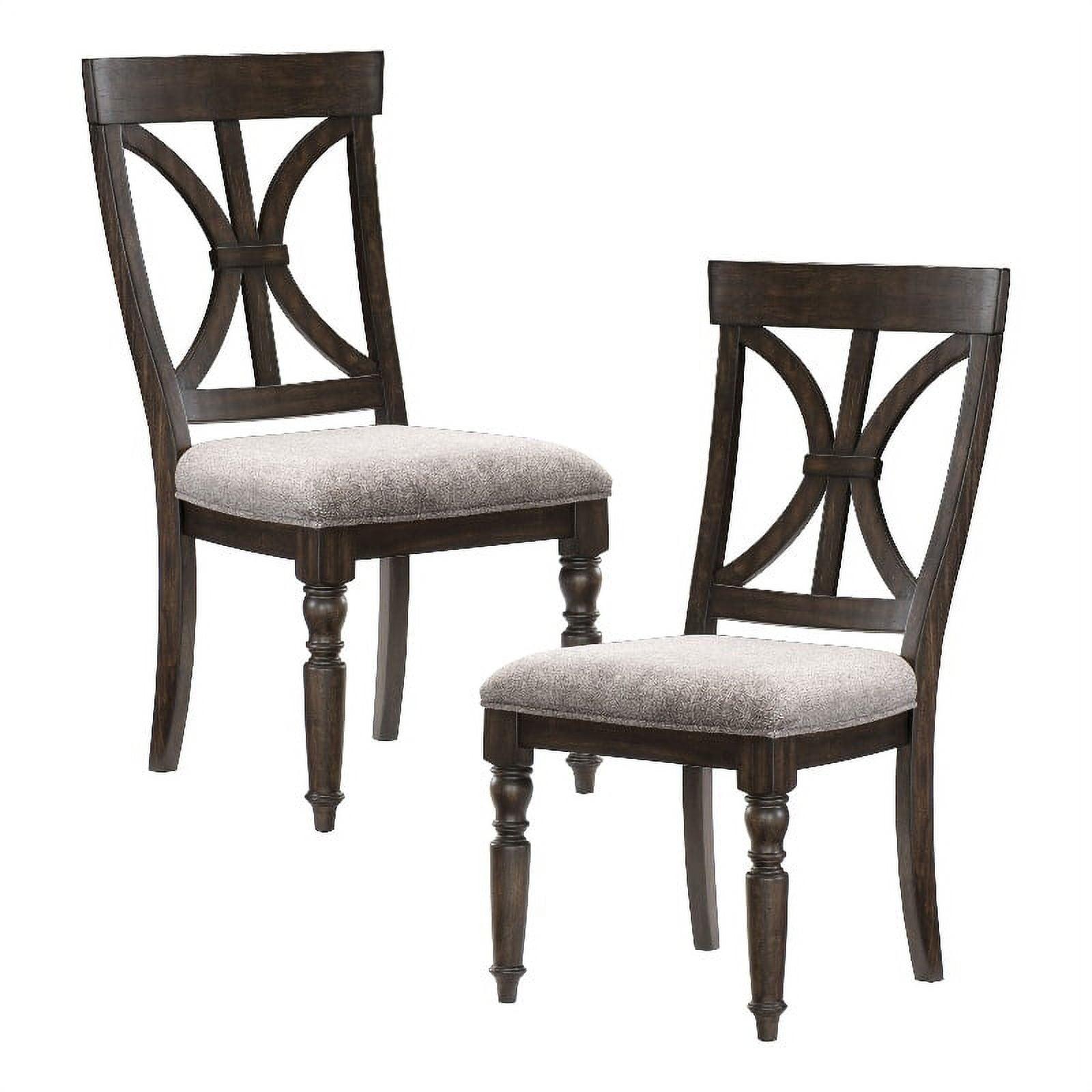 Driftwood Charcoal Upholstered Wood Side Chair in Gray