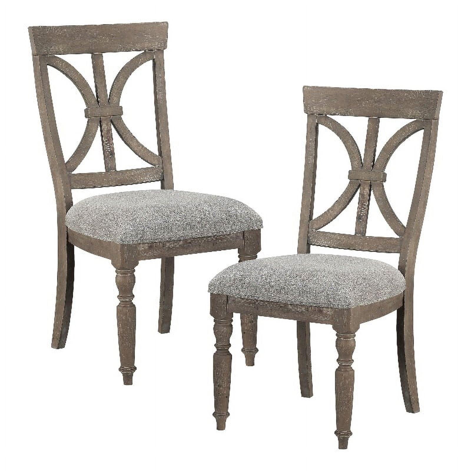 Light Brown Upholstered Wood Cross Back Side Chair