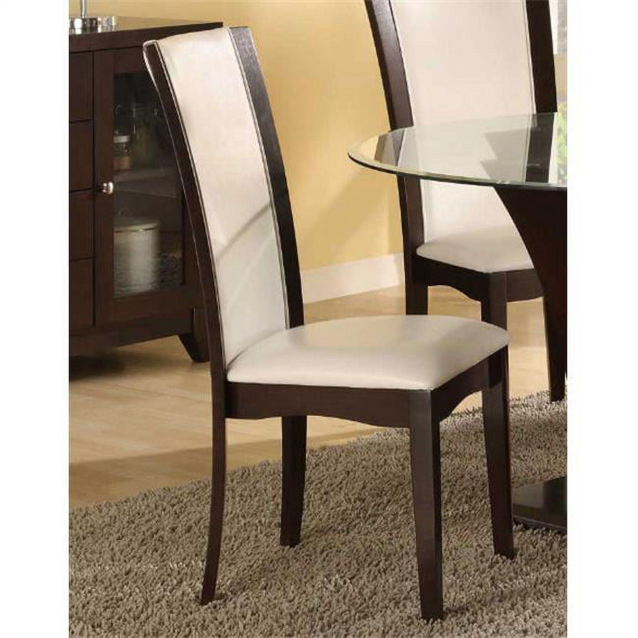 Lexicon Wood and Faux Leather Dining Room Side Chair in Espresso (Set of 2)