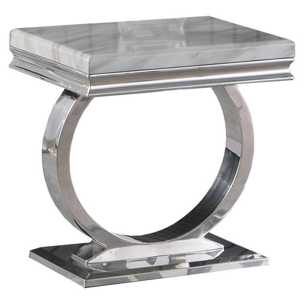 Lexington Square Faux Marble and Steel End Table