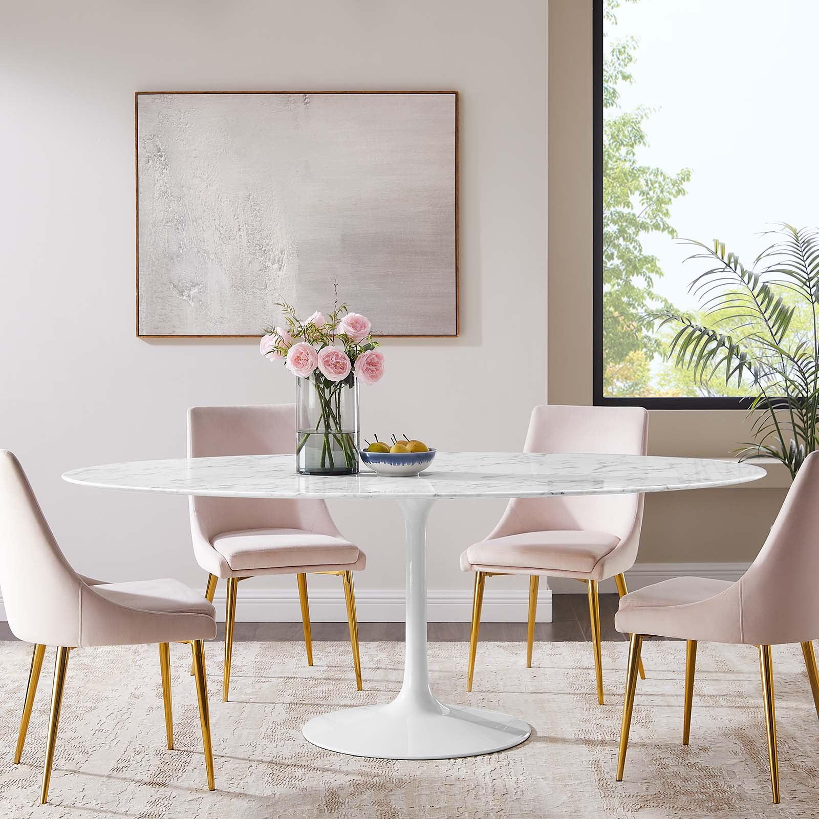 Modway Modway Lippa Oval Artificial Marble Dining Table