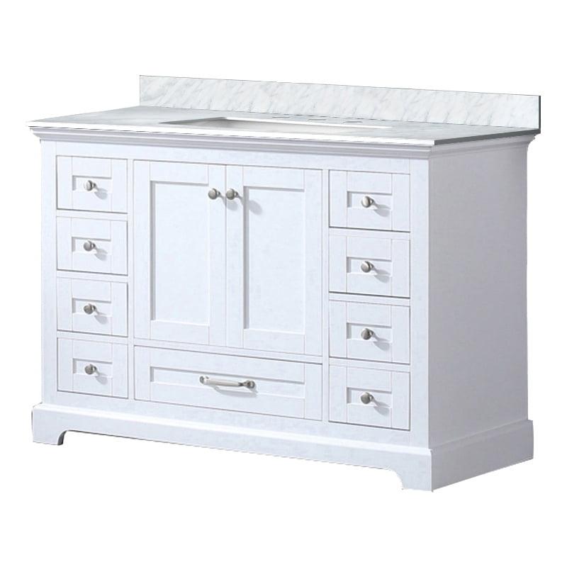 Dukes 48" White Marble Top Single Vanity with Sink