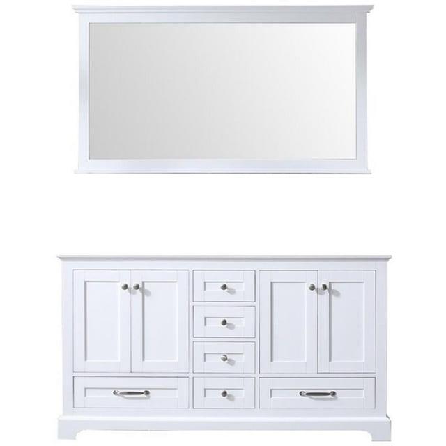 Lexora Home Dukes 60" Double Vanity with Mirror in White