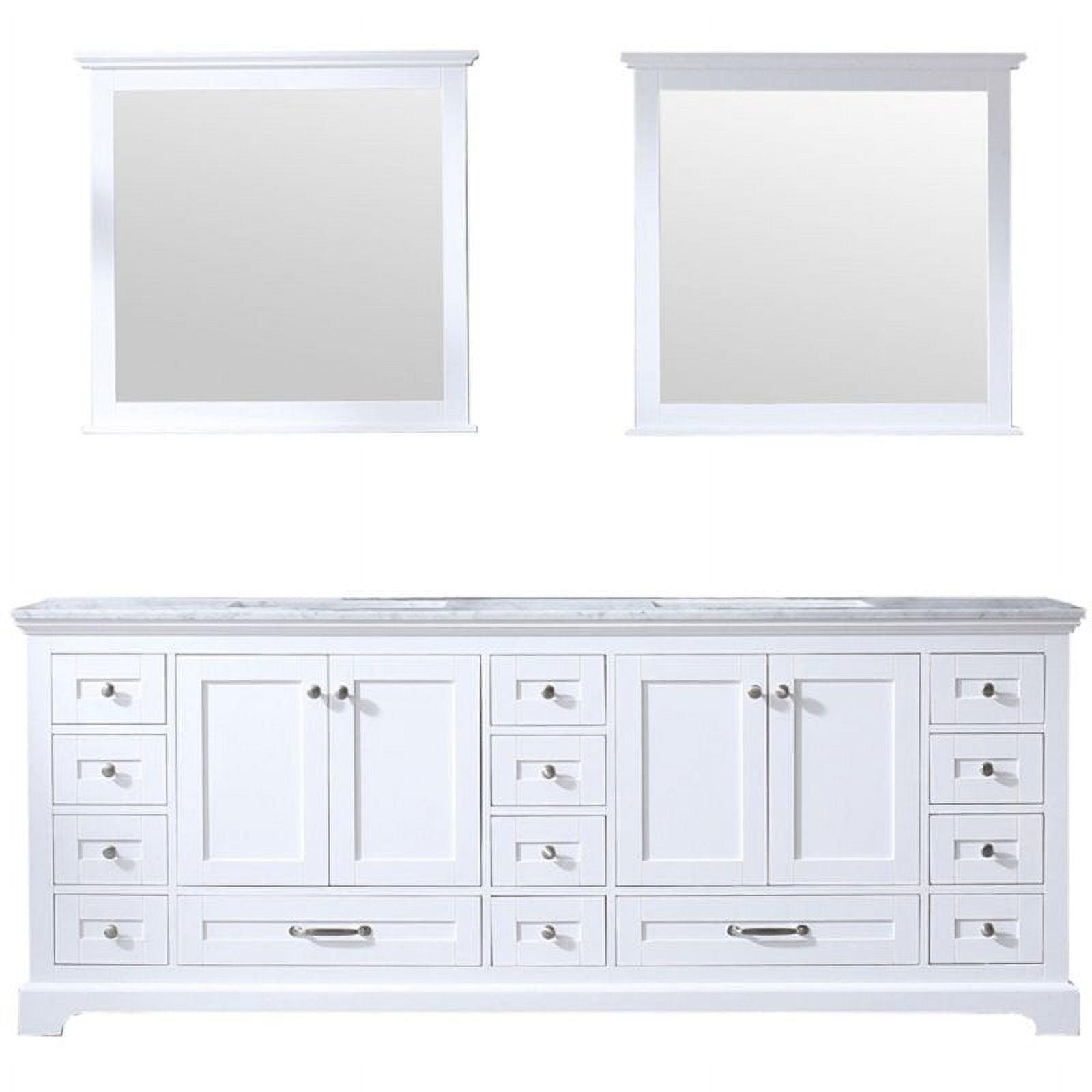 Dukes Classic White 84" Double Vanity with Carrara Marble Top