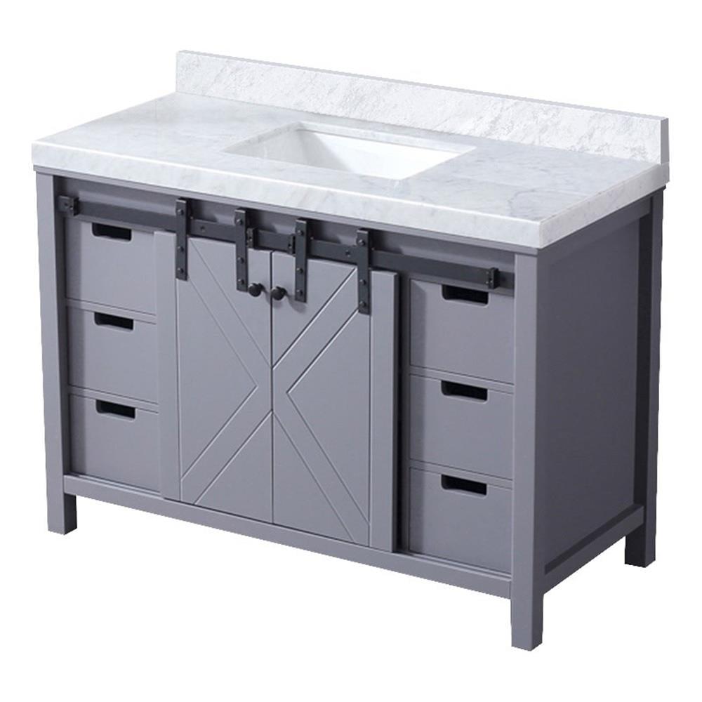 Marsyas 48'' Single Bathroom Vanity with Carrara Marble Top