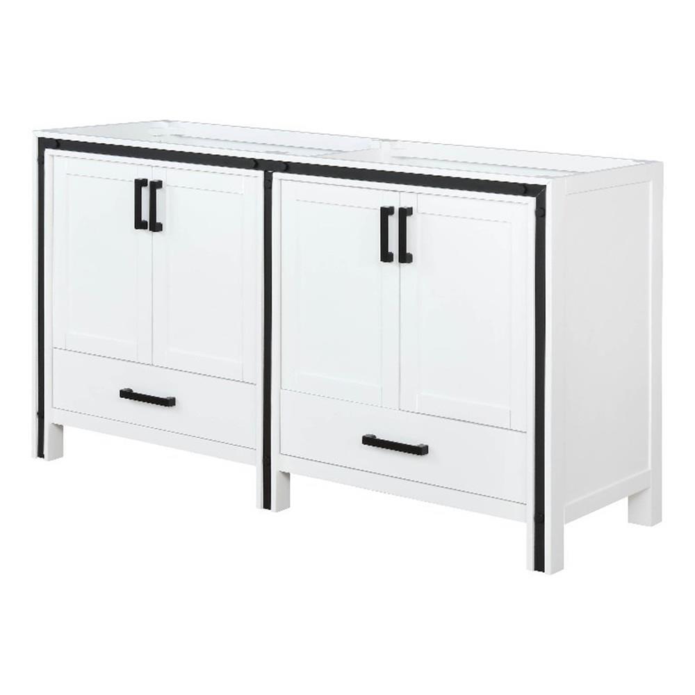 Ziva 60" White Freestanding Double Bathroom Vanity