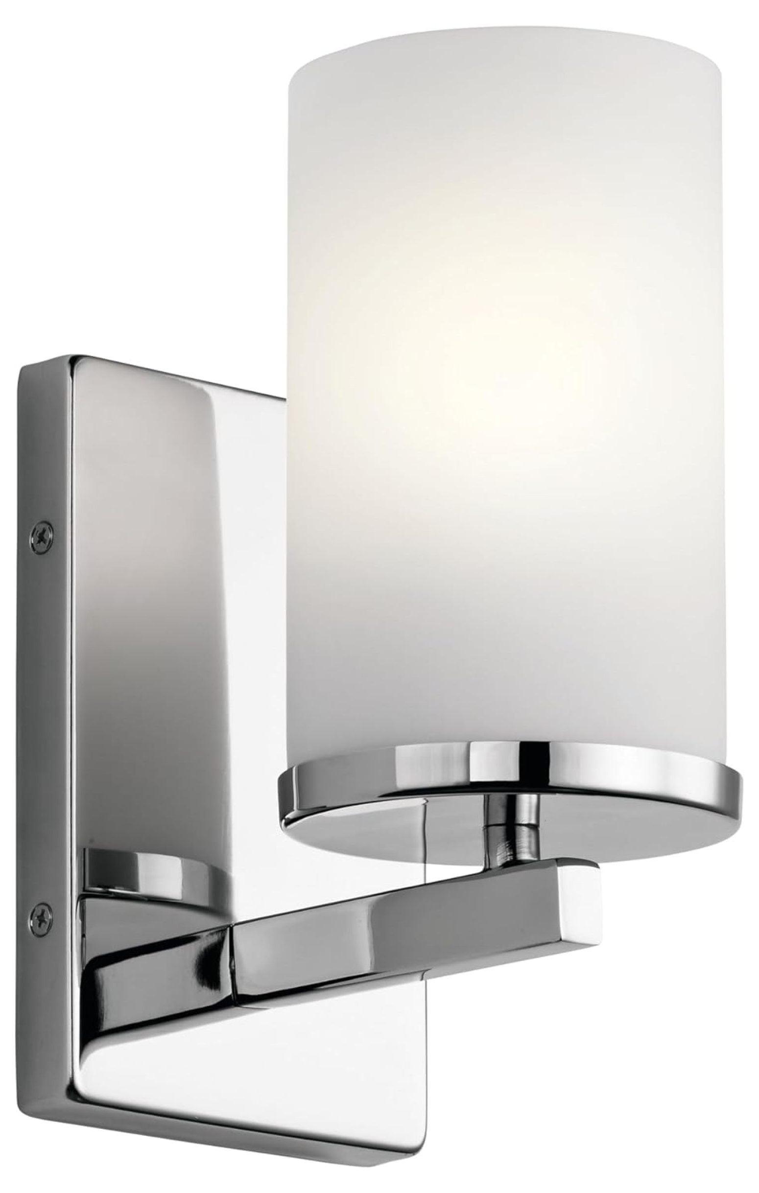 Modern Chrome and White Cylinder Wall Sconce