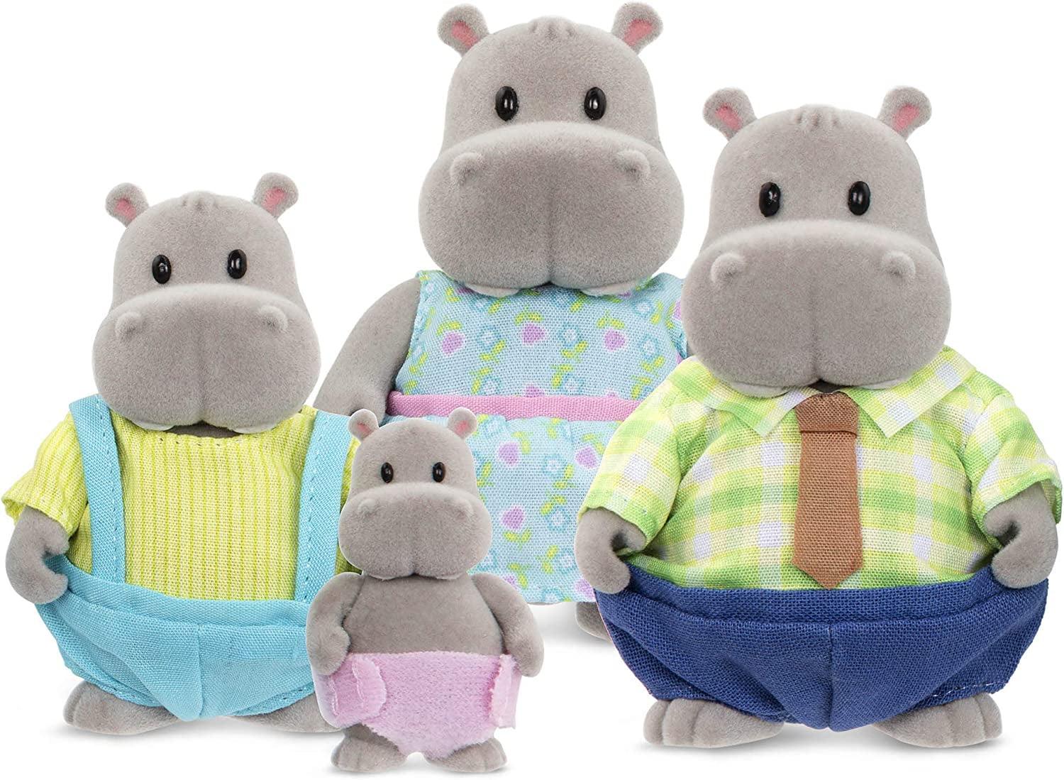 Li'l Woodzeez Miniature Animal Figurine Set - The River Dipper Hippo Family (62243463394): Adorable and Collectible Toy Set