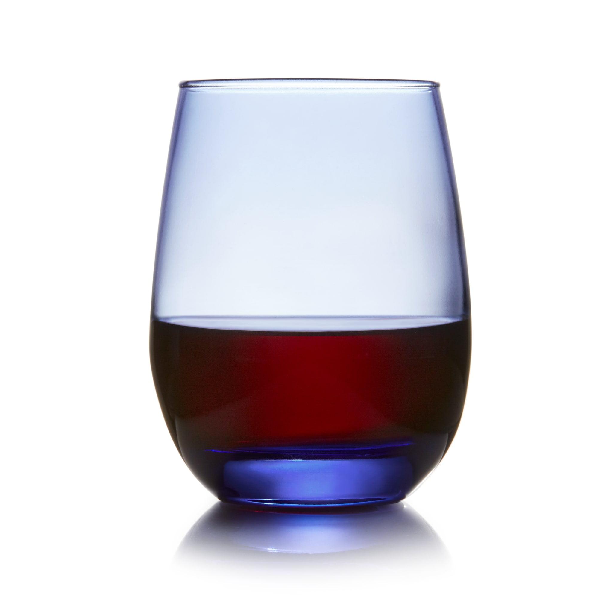 Tidal Blue 15.25 oz Stemless Wine Glass Set of 12