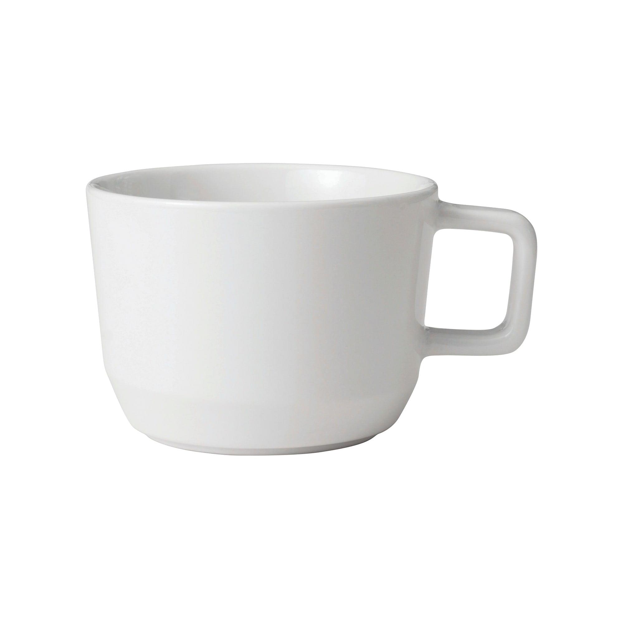 Austin White Ceramic 17.5-Ounce Stackable Coffee Mugs, Set of 4