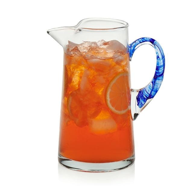 Libbey Cabos Blue-Handled Glass Pitcher, 90-ounce