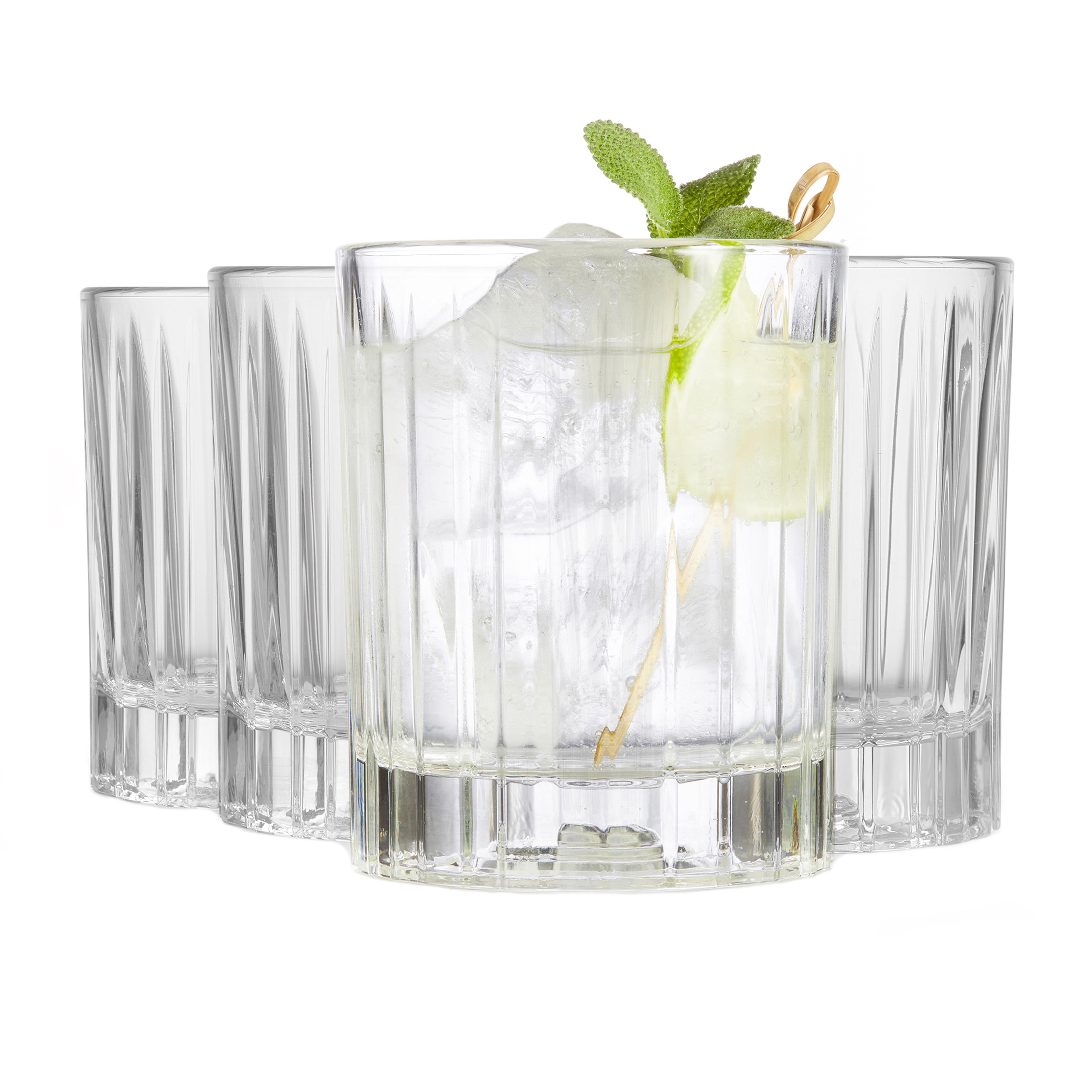 Libbey Flashback 12 oz Ridged Double Old Fashioned Glasses Set