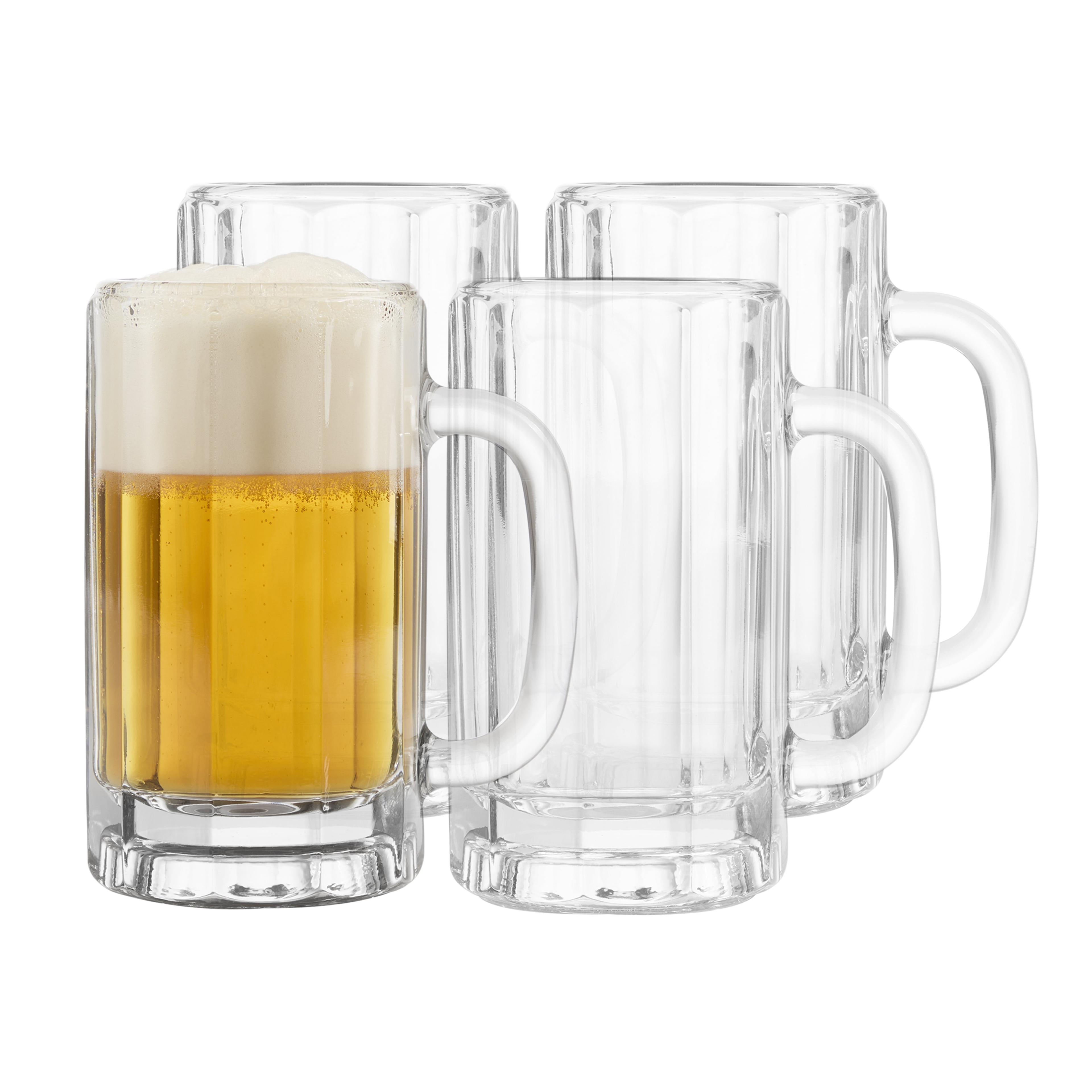 Libbey Heidelberg Glass Beer Mugs, 16 ounce, Set of 4