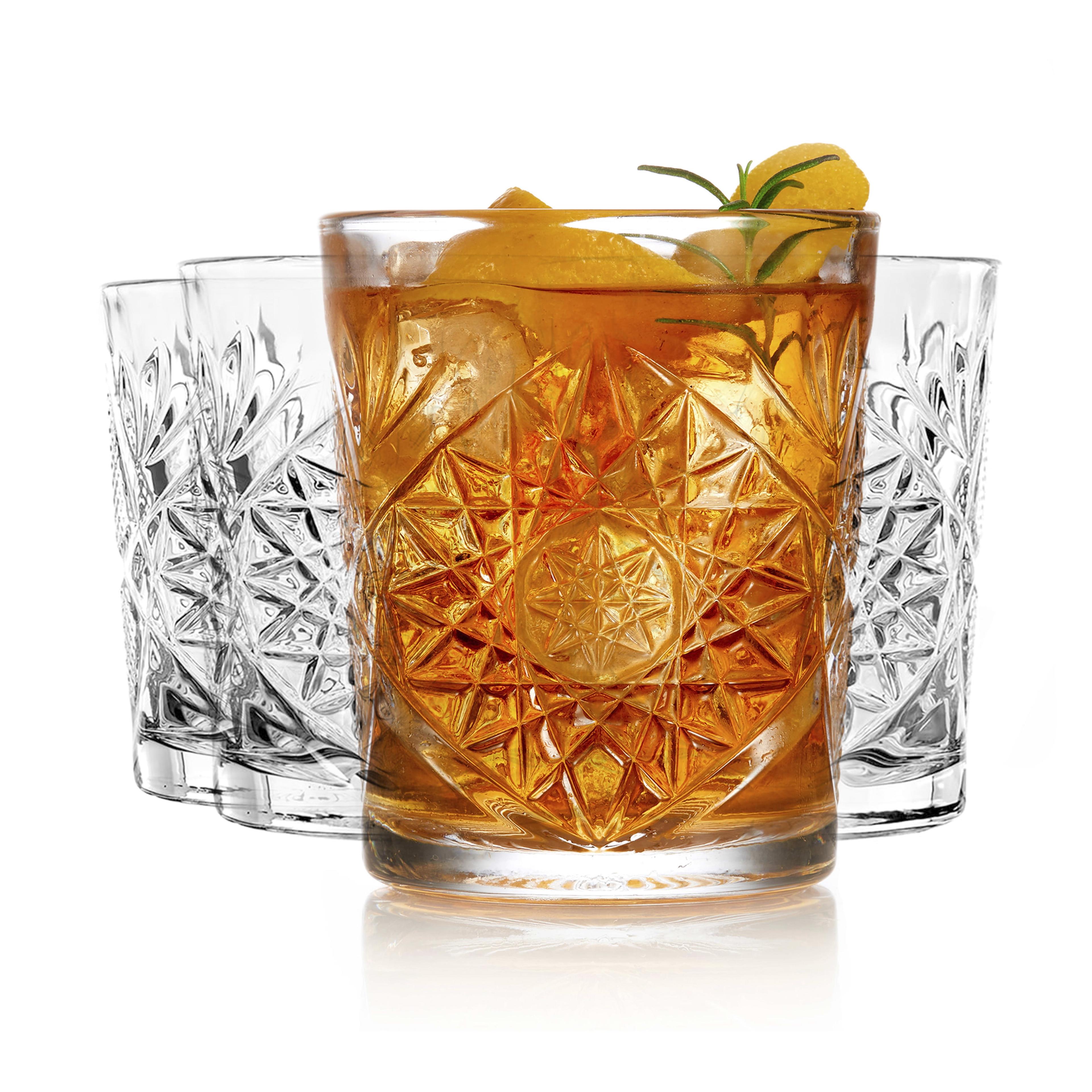 Libbey Classic Libbey Cocktail Hobstar Double Old Fashioned Glasses, 12 oz. (Set of 4)