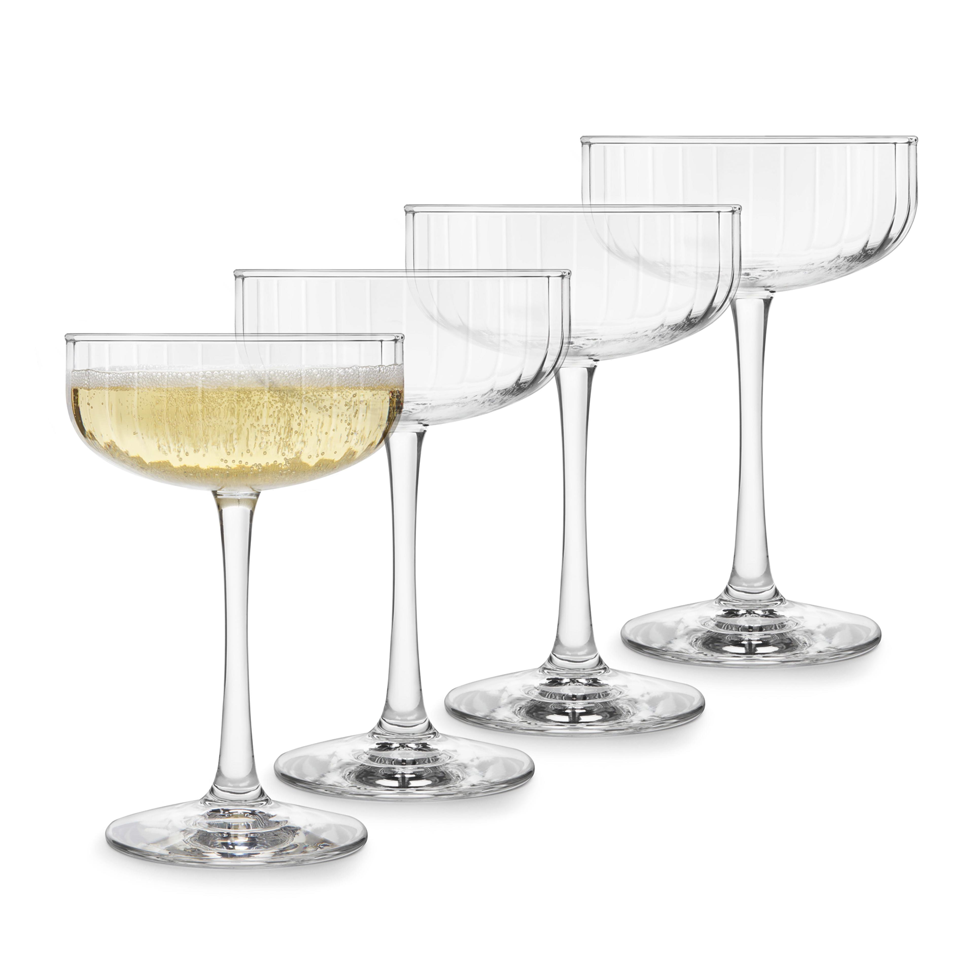 Paneled Coupe Cocktail Glasses