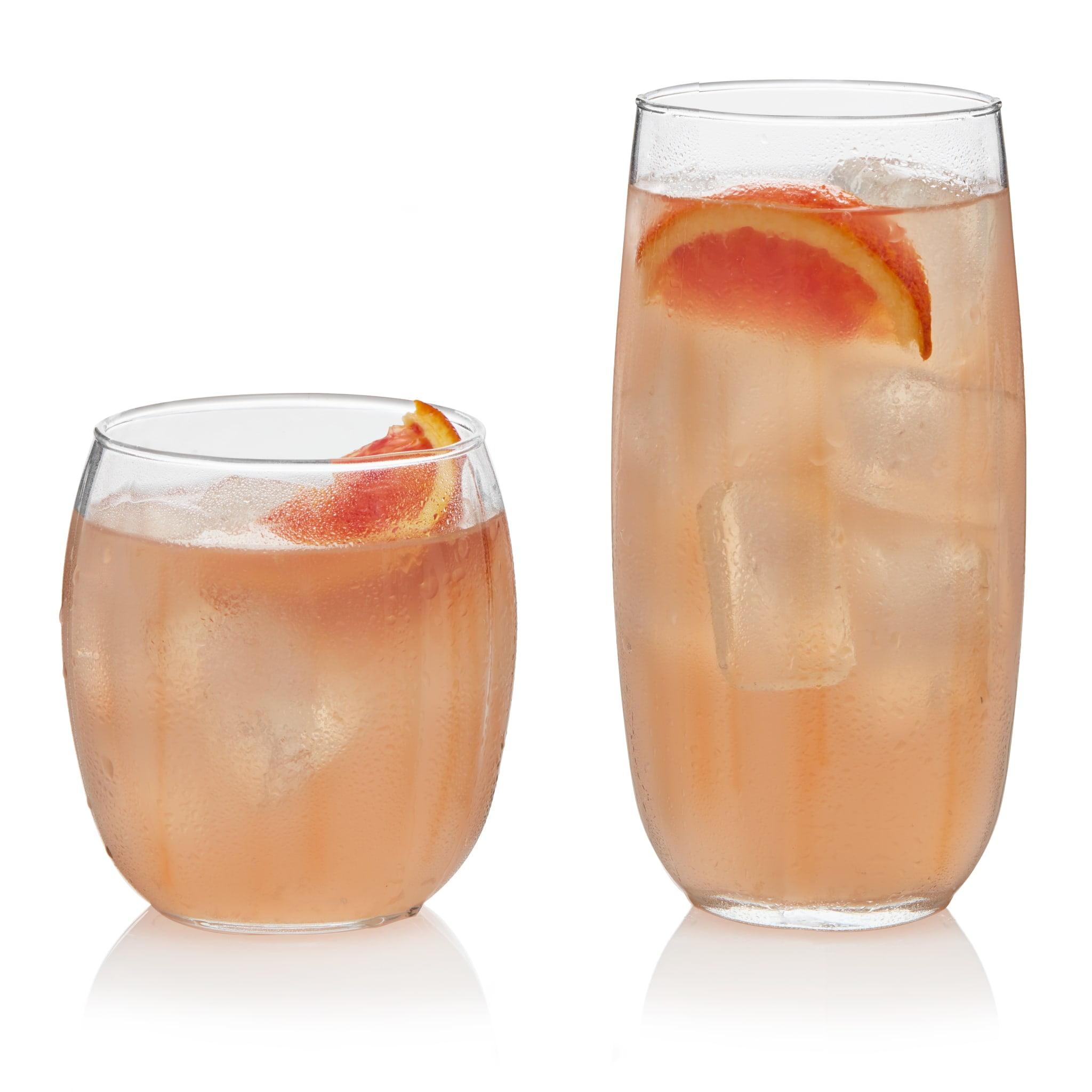 Libbey Samba 16-Piece Ridged Glass Tumbler and Rocks Set