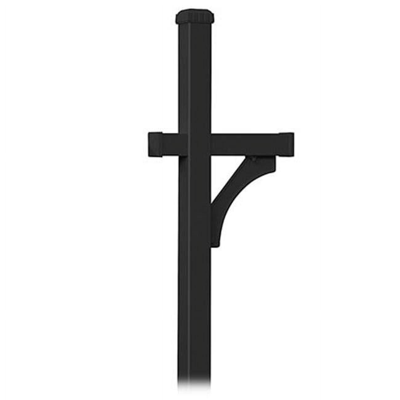 Salsbury Industries Deluxe Mailbox Post - 1 Sided - In-Ground Mounted - Black