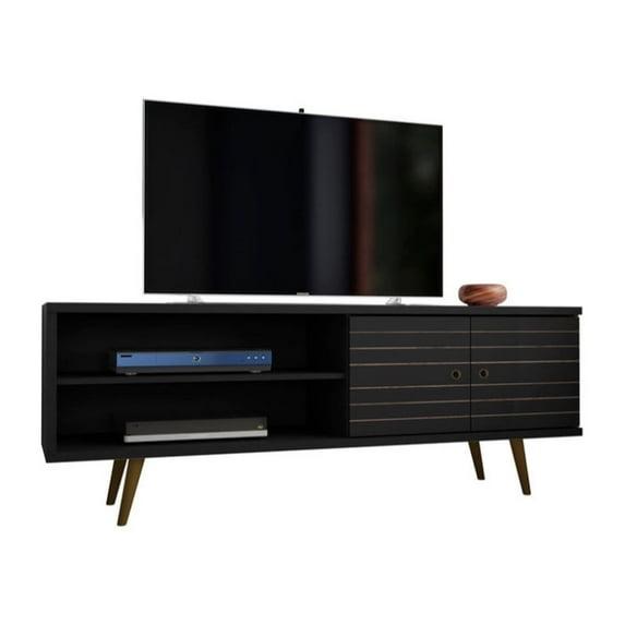 Liberty 2 Shelves and 2 Doors TV Stand for TVs up to 60" Black - Manhattan Comfort